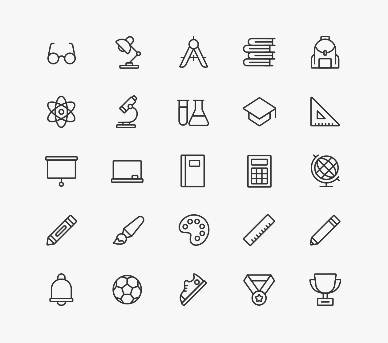 学校教育主题矢量线性图标vectorschoollineicons