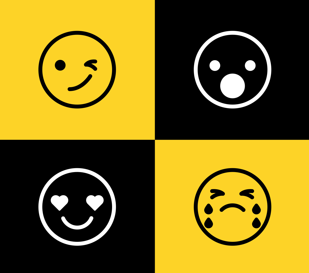 常用各种情绪表情矢量图标 free emoticon icons – vector