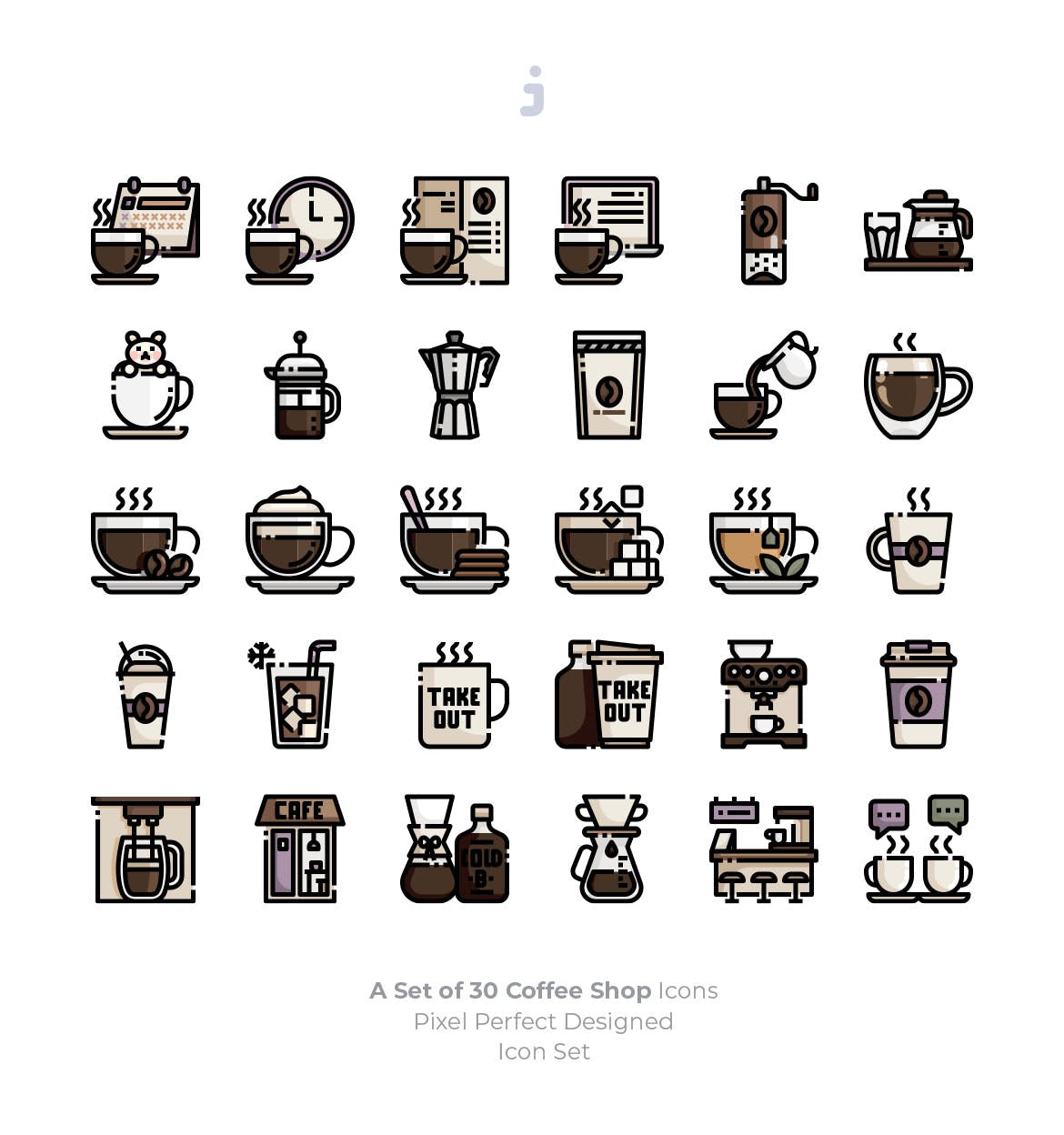 30枚咖啡咖啡店矢量图标素材30coffeeshopicons