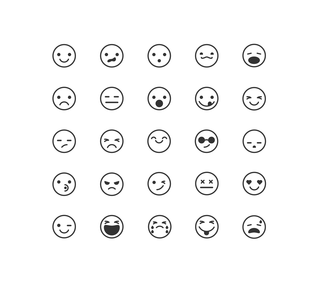 常用各种情绪表情矢量图标 free emoticon icons – vector