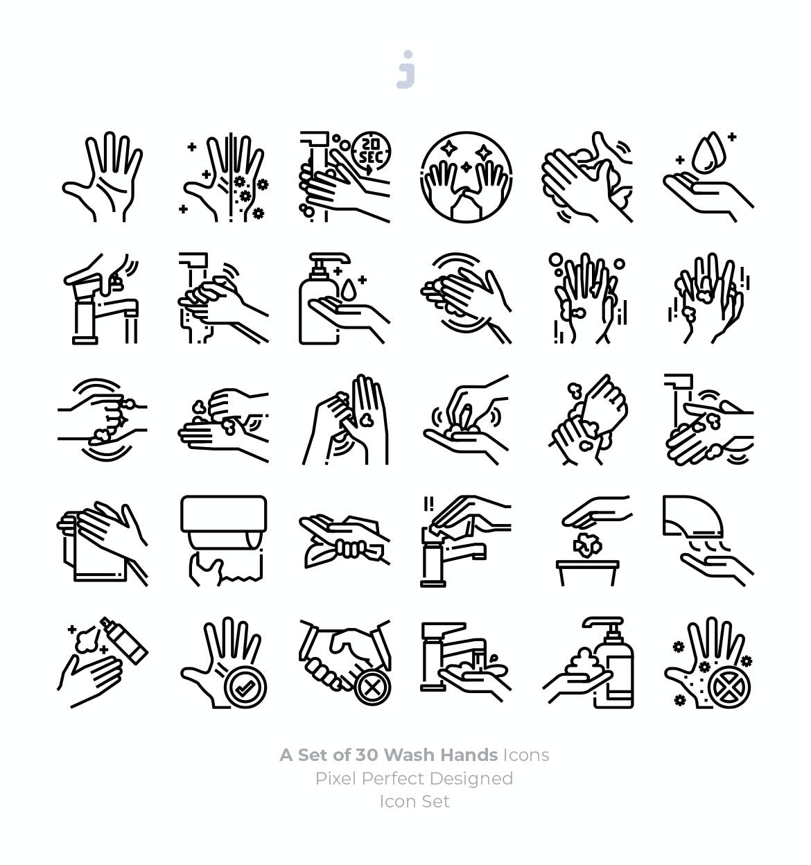 30枚科学洗手方法矢量图标30washhandsicons