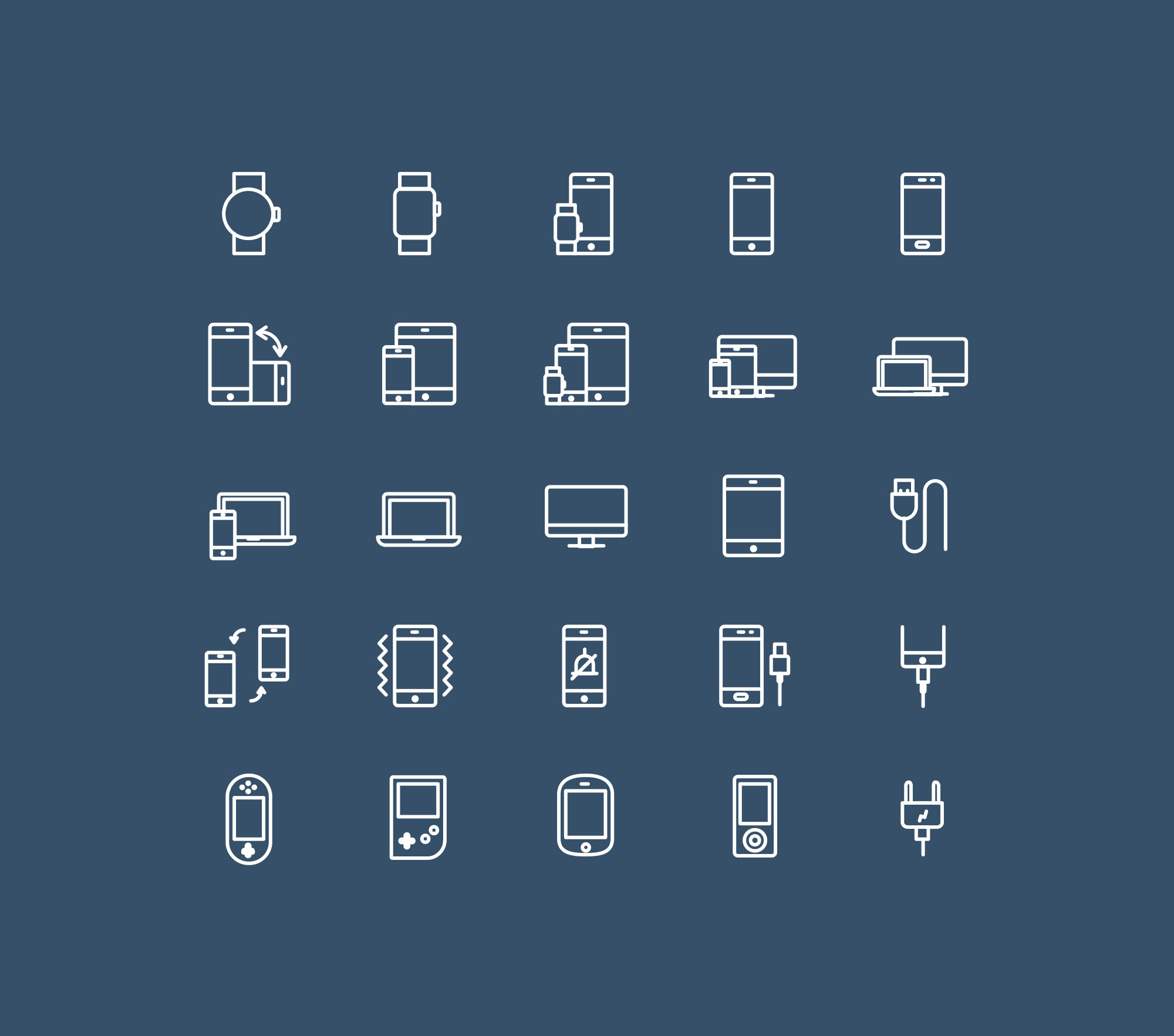25枚数码设备矢量线性图标 25 device vector line icons