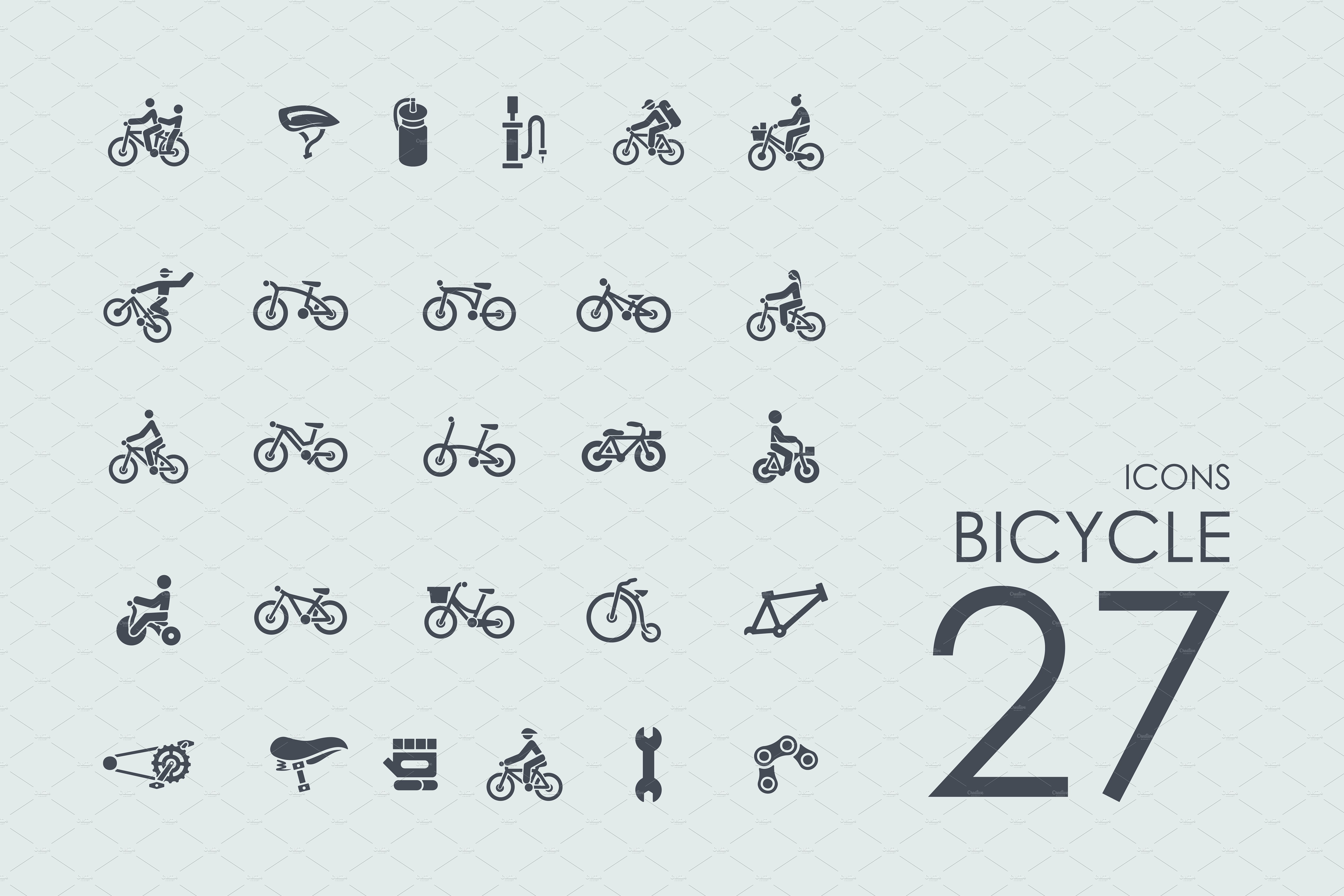 27个自行车图标 27 bicycle icons