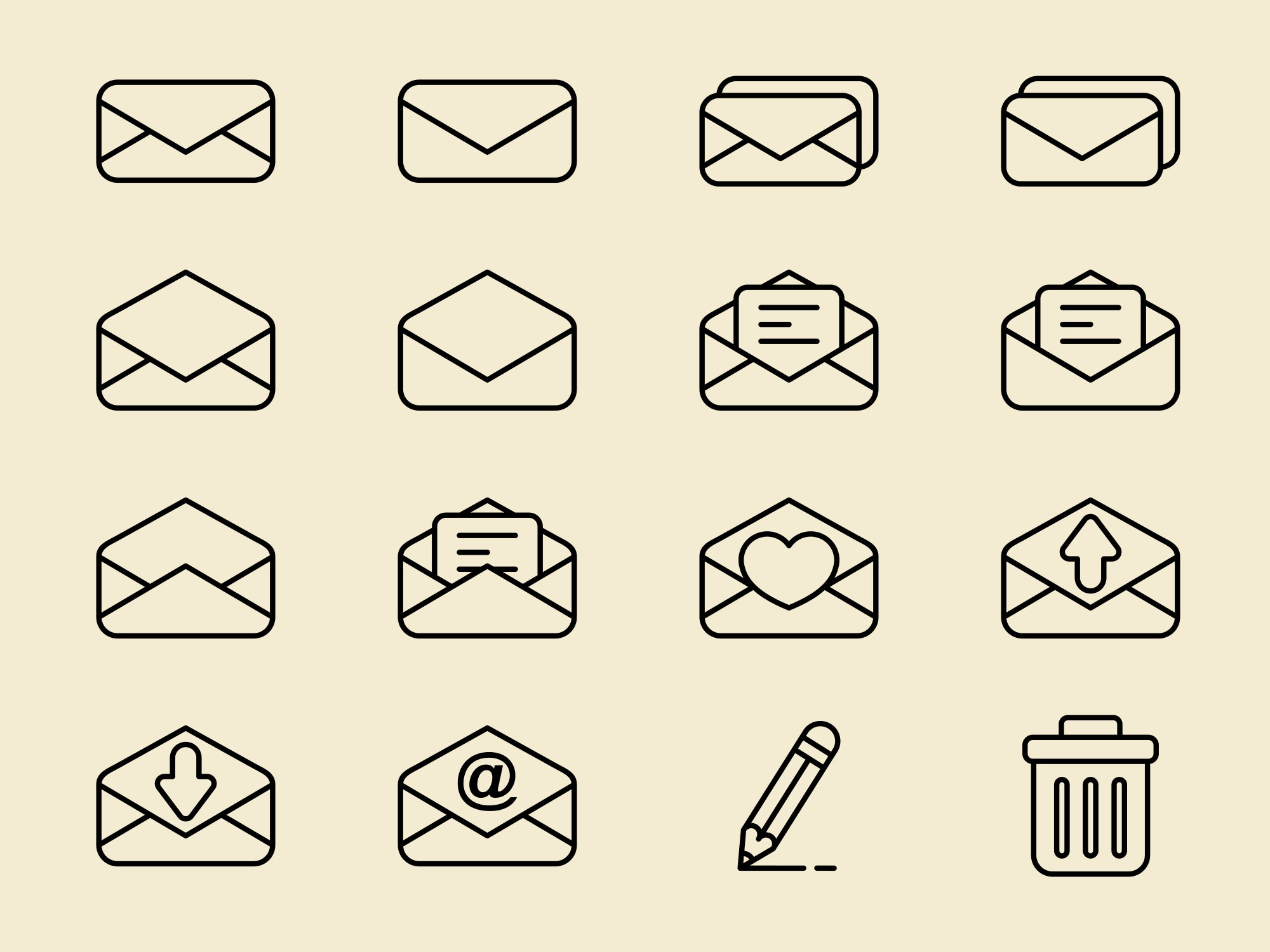 邮箱邮件服务矢量线性图标mailvectoricons
